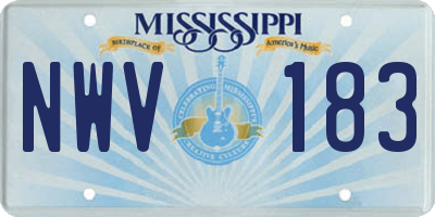 MS license plate NWV183
