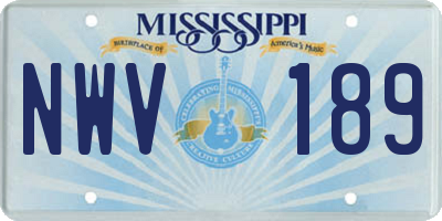 MS license plate NWV189