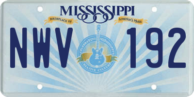 MS license plate NWV192