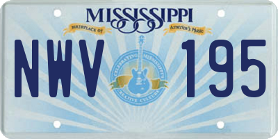 MS license plate NWV195
