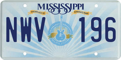 MS license plate NWV196