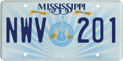 MS license plate NWV201