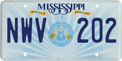 MS license plate NWV202