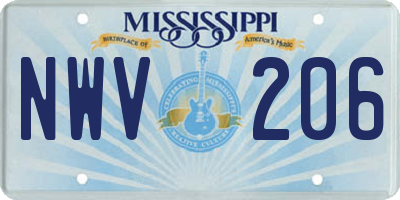 MS license plate NWV206