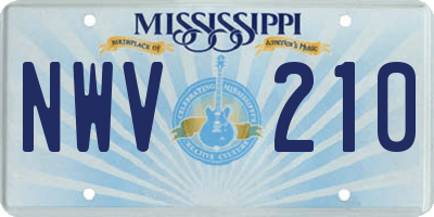 MS license plate NWV210