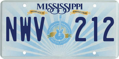 MS license plate NWV212