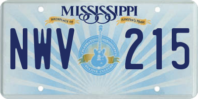 MS license plate NWV215