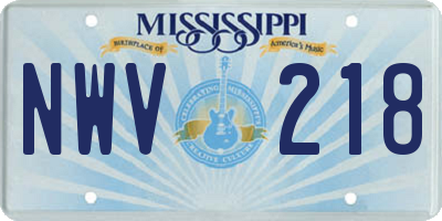 MS license plate NWV218