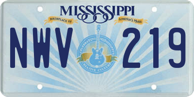 MS license plate NWV219