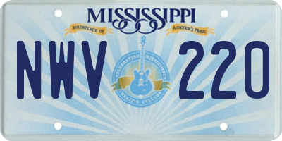 MS license plate NWV220