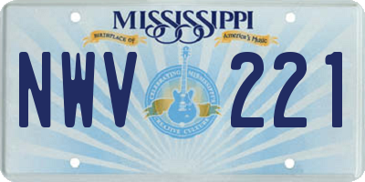 MS license plate NWV221