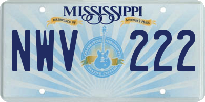 MS license plate NWV222