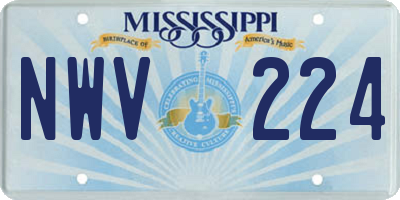 MS license plate NWV224