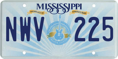 MS license plate NWV225