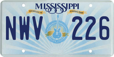 MS license plate NWV226