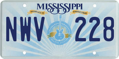 MS license plate NWV228