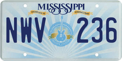MS license plate NWV236