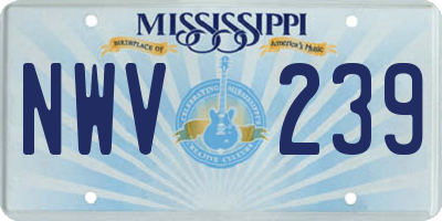 MS license plate NWV239