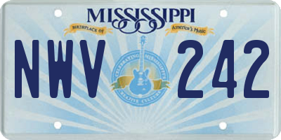 MS license plate NWV242