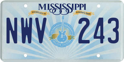 MS license plate NWV243