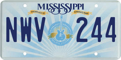 MS license plate NWV244