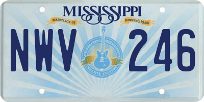 MS license plate NWV246