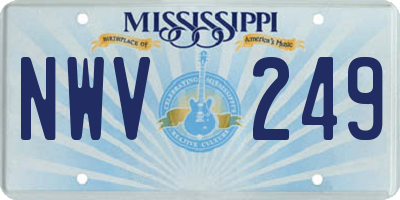 MS license plate NWV249