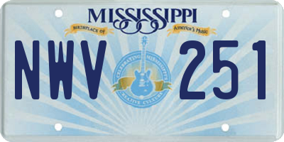 MS license plate NWV251