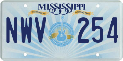 MS license plate NWV254