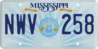 MS license plate NWV258