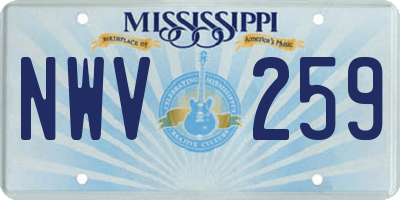 MS license plate NWV259
