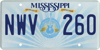 MS license plate NWV260