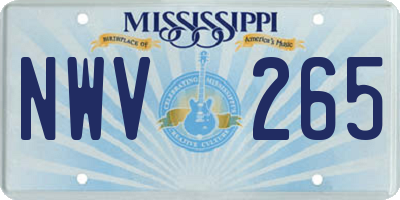MS license plate NWV265