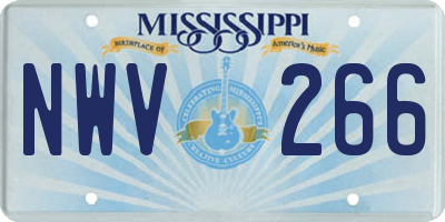 MS license plate NWV266