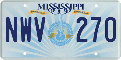 MS license plate NWV270