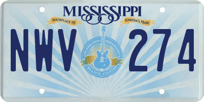 MS license plate NWV274