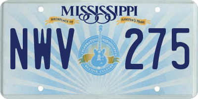 MS license plate NWV275