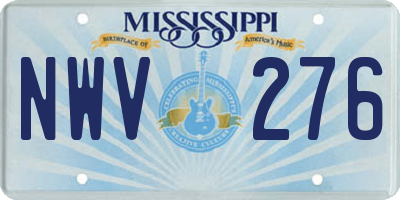 MS license plate NWV276