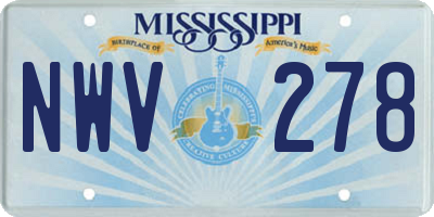 MS license plate NWV278