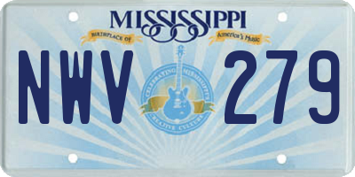 MS license plate NWV279