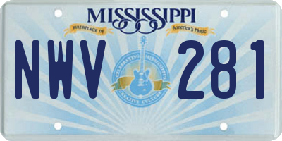 MS license plate NWV281