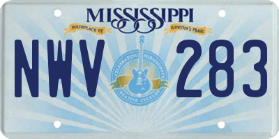 MS license plate NWV283