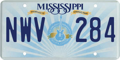MS license plate NWV284