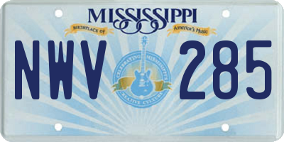 MS license plate NWV285