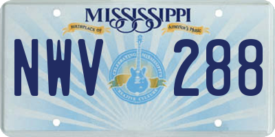MS license plate NWV288