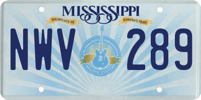 MS license plate NWV289