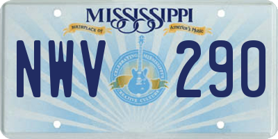 MS license plate NWV290