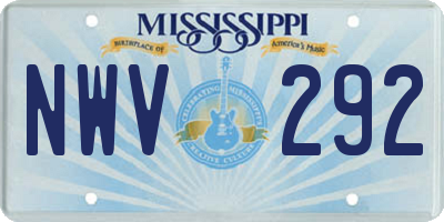 MS license plate NWV292