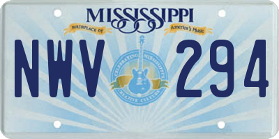 MS license plate NWV294