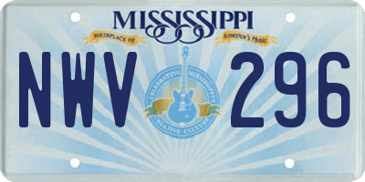 MS license plate NWV296
